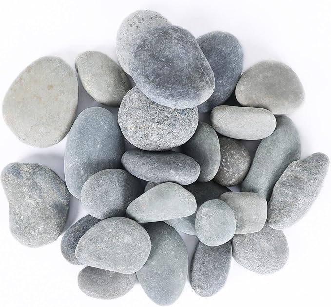 Stones Pebbles River Rocks, 100 Natural Hand-Picked Premium Decorative Pebbles, Ideal for Garden Landscaping, Home Decor, Aquariums, Painting, Crafting and Gifts, Green