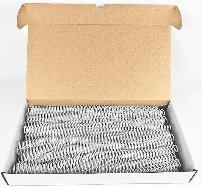 Binditek 50 Pack Plastic Spiral Binding Coils, 12mm(12"), 90 Sheet Capacity, 4:1 Pitch, White, 48Loops, for Letter Size, for Students and Coworkers