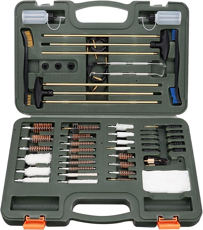BOOSTEADY Gun Cleaning Kit Universal Gun Cleaning Kit Shotgun Pistol Cleaning Kit with Lightweight Organized Carrying Case Gun Cleaning Supplies Gun Cleaner Bottle Brass Jags and Tips