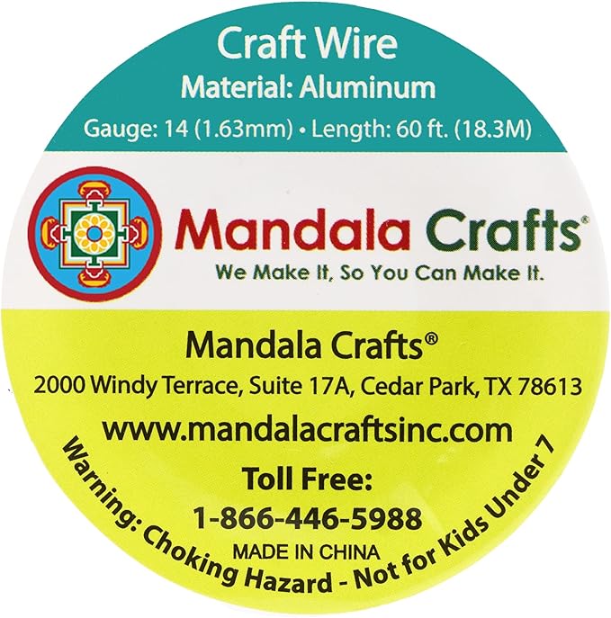 Mandala Crafts 14 Gauge Anodized Aluminum Craft Wire for Jewelry Making - 60 FT Colored Flexible Brown Wire - Bendable for Bonsai Armature Crafting Sculpting