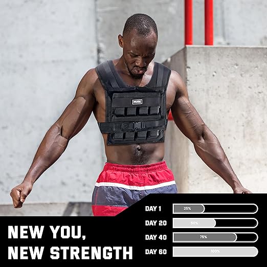 MVRK Weighted Vest Men - Adjustable to fit S-XXL: 18lbs | 28lbs | 35lbs | 45lbs | 65lbs- Weighted Workout Vest With Iron Weights, Heavy Duty Weighted Exercise Vest For Functional Training -Slim Design