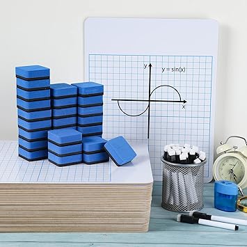 Ctosree 30 Pack Dry Erase Graph Whiteboard 11 x 14 in Lapboards with Grid Lines Portable XY Axis Board with Markers, Erasers for Student and Classroom Use Graphing and Geometry Coordinate Plane