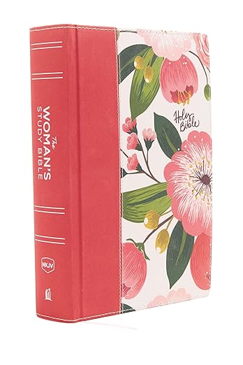NKJV, The Woman's Study Bible, Cloth over Board, Pink Floral, Red Letter, Full-Color Edition: Receiving God's Truth for Balance, Hope, and Transformation