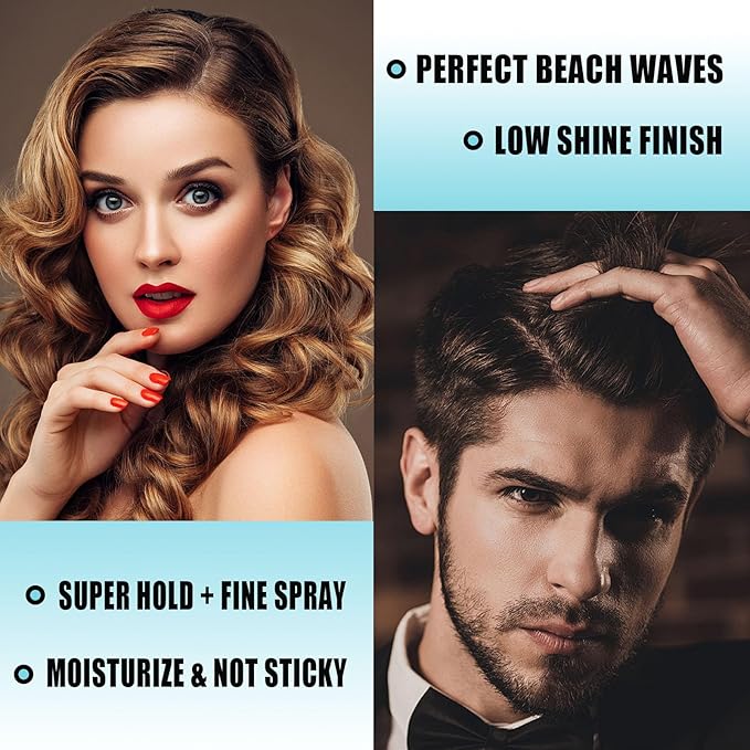 Volumizing Sea Salt Spray for Hair, Natural & Organic Texturizing Beach Hair Spray for Men and Women, Texture, Hold, and Volume Hair Spray, Texturizing & Volumizing Beach Waves Spray for Hair