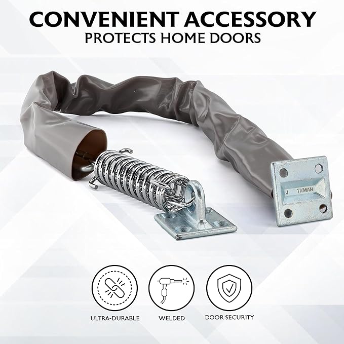 Door Chain Crash Heavy Duty Storm Wind Stop Perfect for Keeping Your Door from Swinging Open and Damaging Itself - by Ram Pro