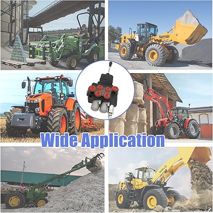 Hydraulic Valve 2 Spool, Hydraulic Directional Control Valve, 11GPM Hydraulic Joystick Control Valve for Tractors Loaders, Double Acting Cylinder Spool