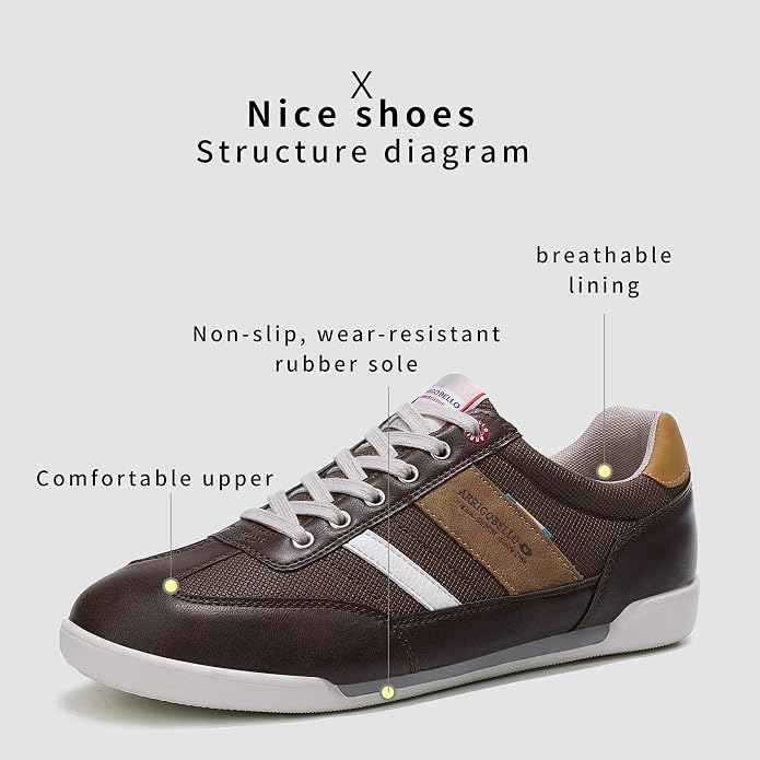 AX BOXING Mens Casual Shoes Fashion Sneakers Breathable Comfort Walking Shoes for Male | Low Top, Lightweight Flexible Upper, Cushioned, Slip?Resistant Rubber, All?Day Comfort For Wear, Work, Travel