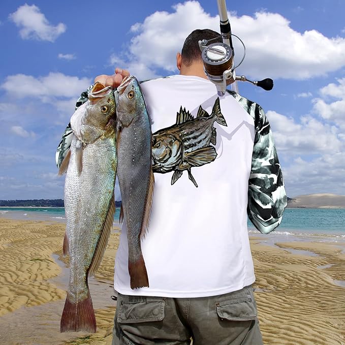 Palmyth Fishing Shirt for Men Long Sleeve Sun Protection UV UPF 50 T-Shirts with Pocket