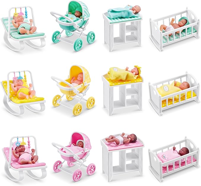 5 Surprise My Mini Baby Series 1 by ZURU, Collectible Mystery Capsule, Toy for Girls, Realistic Miniature Baby, Playset and Accessories
