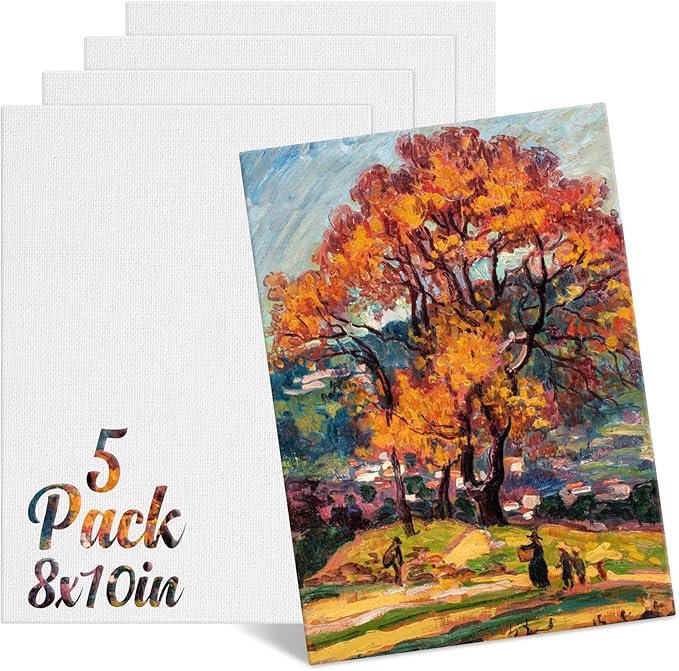Phinus 5 Pack Canvas for Painting, 8x10in Canvas Boards for Painting, Blank Painting Canvas, Paint Canva for Acrylics Oil Watercolor Tempera Paints Drawing & Art Supplier