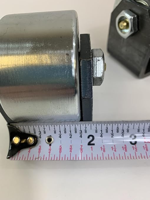 Set of 2 Weld On Trailer Tail Drag Casters, Solid Steel, Greasable Axle, 1.5 inch Wide, Motorhome, RV, 5th Wheel Camper, Prevents Hanging up on inclines, curbs or steep driveways.