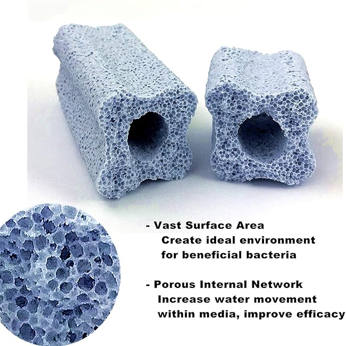Ceramic Bio Filter Media Vast Surface Area for Aquarium Sump Canister (1 Box 24 pcs)