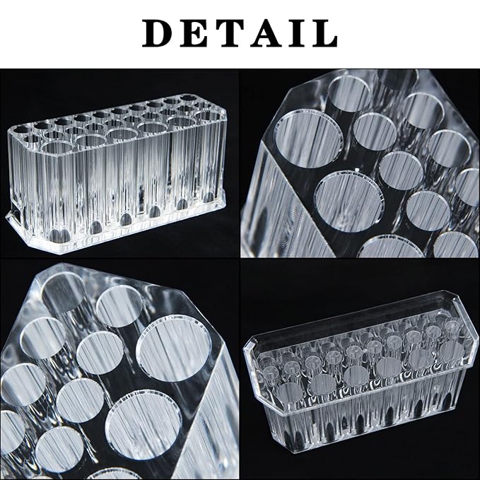 Miaowater Clear Acrylic Makeup Eyeliner Lip Liner Holder Organizer, 26 Spaces