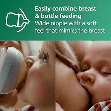 Philips Avent Natural Glass Baby Bottles with Natural Response Nipples (Medium Flow, Flow 3), 8oz, 4-Pack, SCY91304