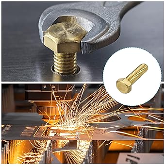 METALLIXITY Hex Head Screw Bolt (12-13x1-34") 2Pcs, Brass Fully Threaded Solid Brass Hex Bolts Machine Screws - for Machinery Repair