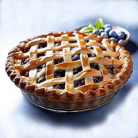 Pie Plate 10.5 Inch, Oven Glass Pie Pan for Baking Pie Crust, Pie Dish with Rippled Edge, Clear Baking Pan