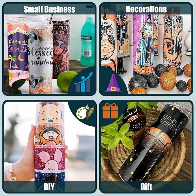 20 oz Sublimation Tumbler Blank Skinny straight Bulk for Heat Transfer,Stainless Steel Double Wall Insulated Sublimation Tumbler 02