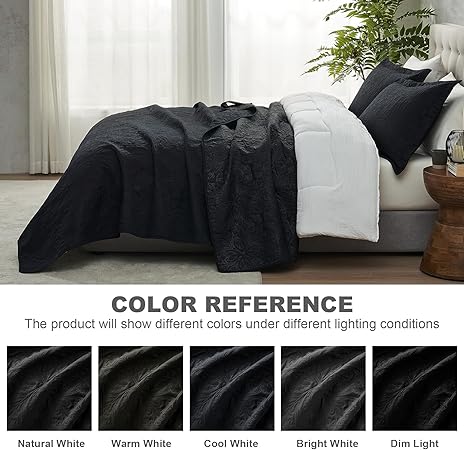 Hansleep White Quilt Queen Size - Baroque Ultrasonic All Season Bedspread Queen, Soft Lightweight Coverlet Bedding Set, 3 Piece (1 Quilt, 2 Pillow Shams)