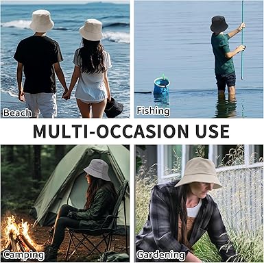 NPQQUAN Bucket Hats fot Men Women Packable Foldable Sun Hats for Women Beach Travel Cap
