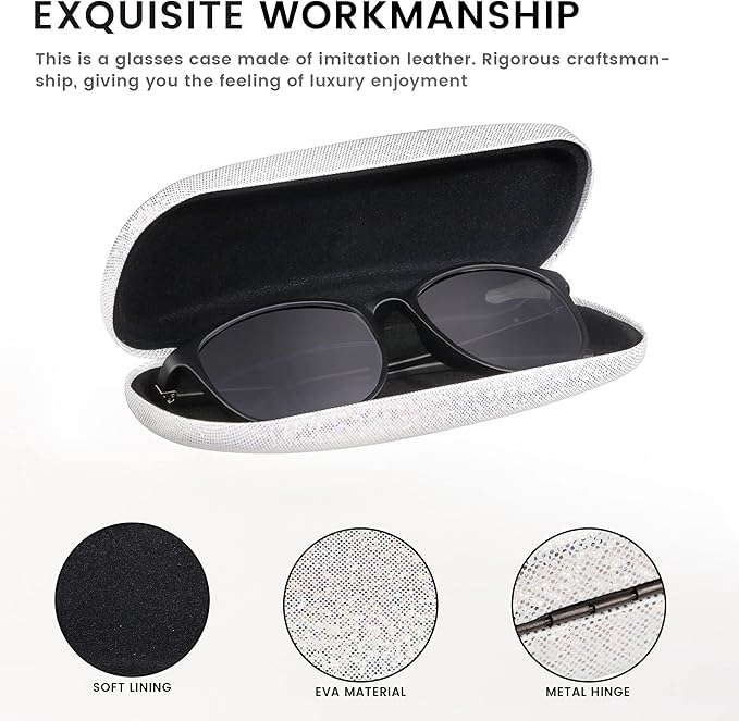 molshine 2 Pieces Glitter Hard Shell Eyeglass,Portable Dazzling Smooth Glasses Case for Men Women Girl Travel Study Work