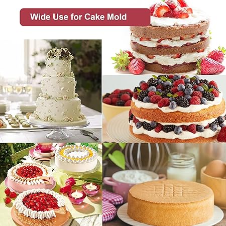 Nalchios 3-Piece Wine Red Silicone Round Cake Pans Set for Baking, Non-stick Flexible Silicone Baking Mold Pans for Layer Cake, Cheese Cake, Chocolate Cake 468 Inch