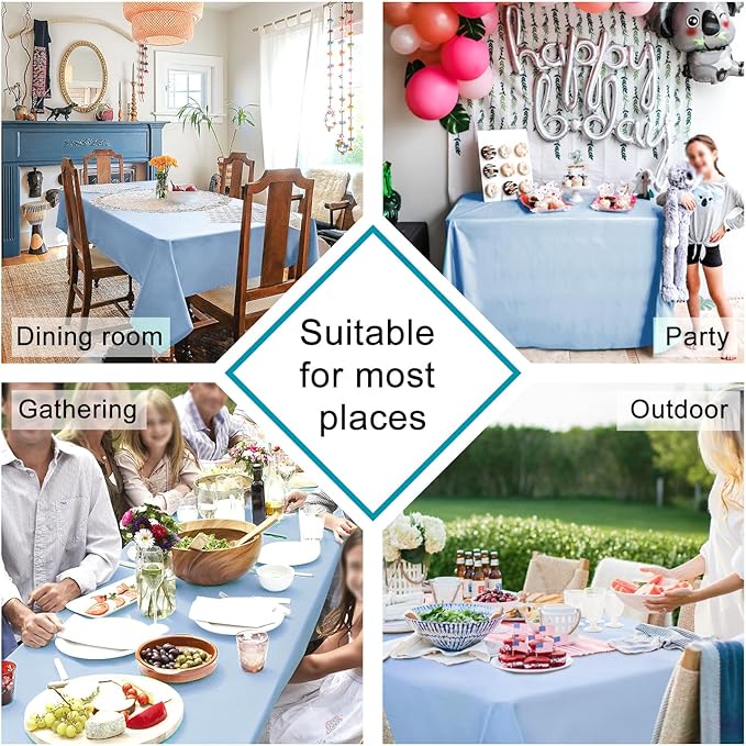 Hiasan Dusty Blue Tablecloth for Square Tables - Waterproof and Spillproof Washable Fabric Small Table Cloth for Dining Room Kitchen Party, 40 x 40 Inch