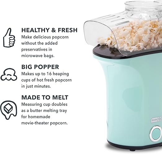 Dash DAPP150GBAQ04 Dash Popcorn Machine, Aqua
