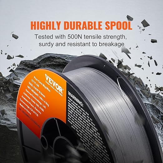 VEVOR Flux Core Welding Wire, E71T-GS 0.035-inch 10LBS, Gasless Mild Steel MIG Welding Wire with Low Splatter for All Position Arc Welding and Outdoor Use