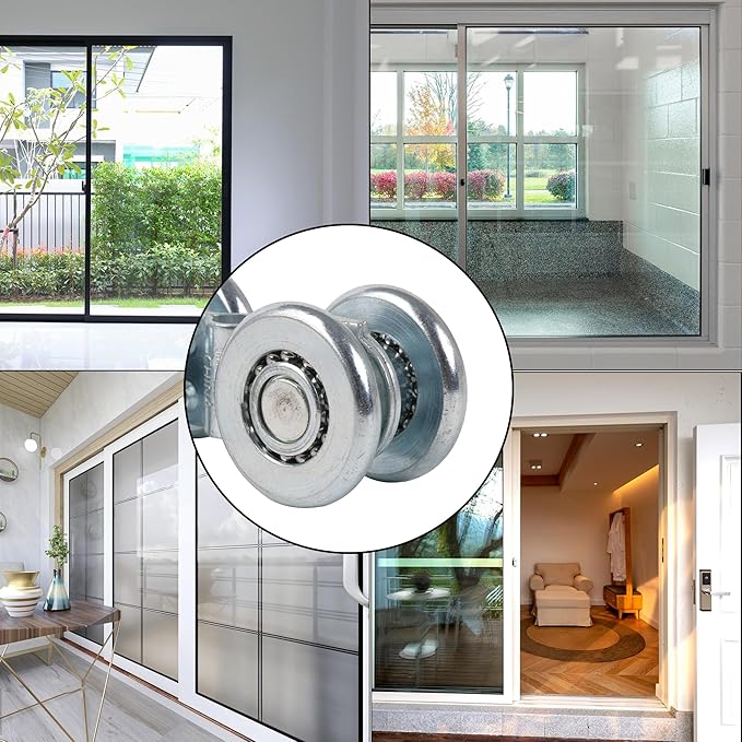 Mxfans Steel Sliding Track Roller Hanging Barn Door Rail Trolley Wheel H3-3 Replaces Stainless Steel Kit