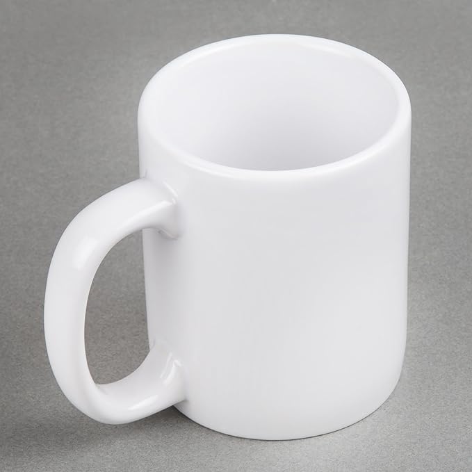Creative Home - 85355 Creative Home Set of 6 Piece, 12 oz Ceramic Coffee Mug Tea Cup, 3-14" D X 4" H, White