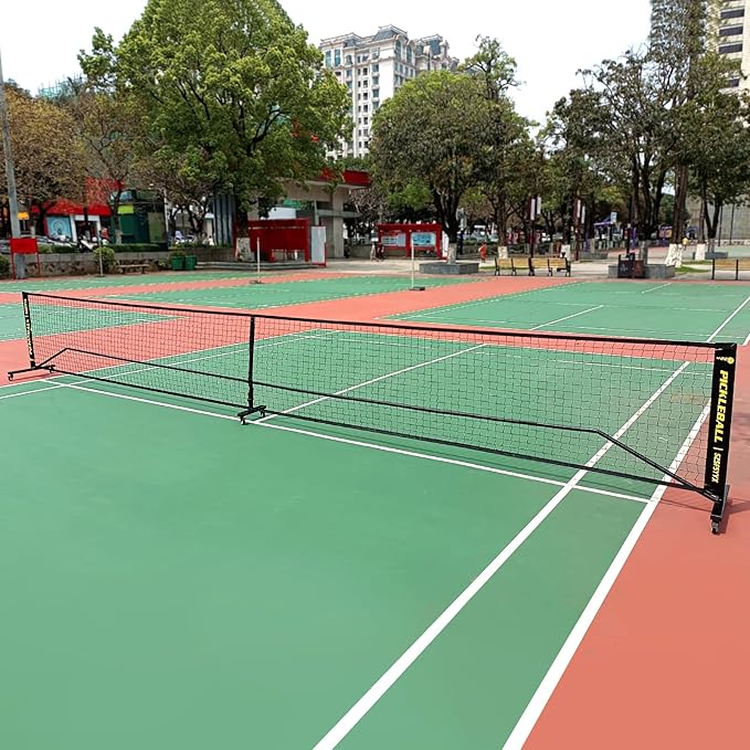 Movable Deluxe Heavy Duty Pickleball Net with Wheels,22 FT Regulation Size Including Carrying Bag,Sturdy Metal stand and upgraded PE Nets, perfectly straight, suitable for Indoor Outdoor