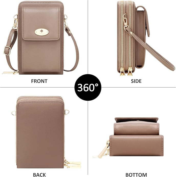 KUKOO Small Crossbody Bag Cell Phone Purse Wallet with Credit Card Slots for Women