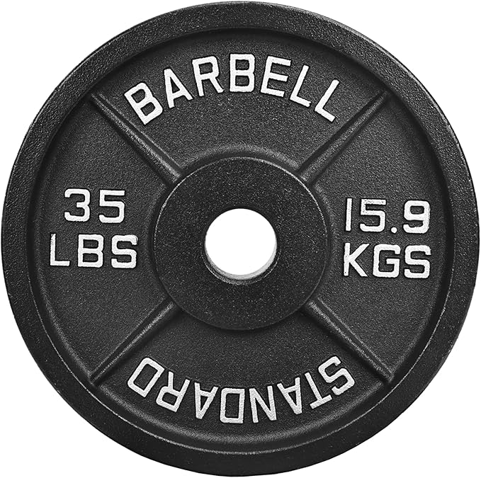 2-Inch Olympic Cast Iron Weight Plate for Strength Training & Weightlifting, Multiple Sizes