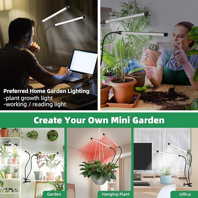 Grow Light 6500K Full Spectrum Plant Grow Lamp with Clip - 84 LED Plant Light for Indoor Plants