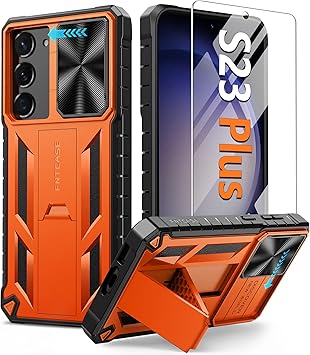 FNTCASE for Samsung Galaxy S23-Plus Case: Military Grade Shockproof Protection Mobile Case with Kickstand Matte Textured Rugged TPU Shell Drop Proof Protective Phone Cover for Galaxy S23