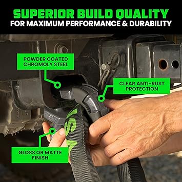 Rhino USA Super D Ring Shackles (2-Pack) - 70,548lb Break Strength Heavy Duty 34" Clevis Shackle with 78 Pin for Towing Off-Road Use - Pairs with Tow Strap for Vehicle Recovery (Gray)