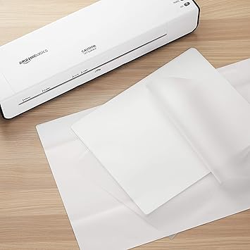 Basics Clear Thermal Laminating Plastic Paper Laminator Sheets - 11.5 x 9.0-Inch, 100-Pack, 3 mil