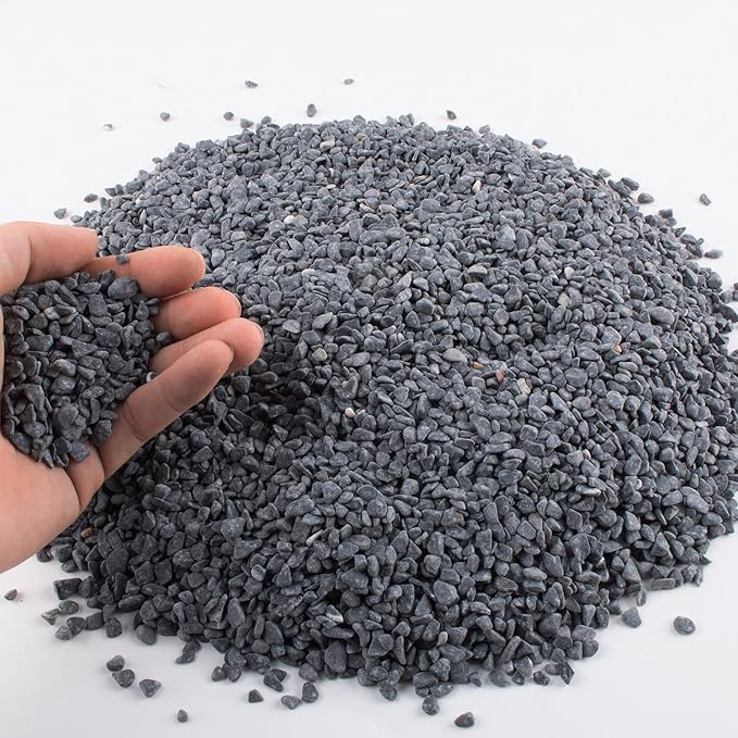 Avalution3 6-9 mm Natural Black Gravel 3LB, Polished Stone Succulent Plant Bonsai Stone DIY Plant Rock for Garden Outdoor Indoor Vase Gravel Aquarium Fish Tank Fairy Gardening Filling Decoration