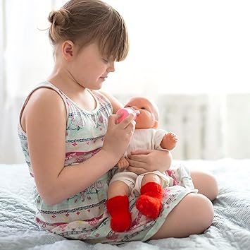 Magic Disappearing Milk and Juice Bottle with Pacifier,6 Pieces Pretend Play Feeding Toy Set with Package, Baby Doll Accessories for Girl