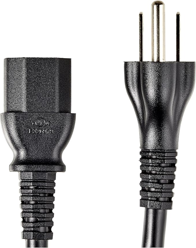 Basics 6 Feet Computer Monitor TV Replacement 3 Prong AC Power Cord, 18 AWG, 125 Volts, Black