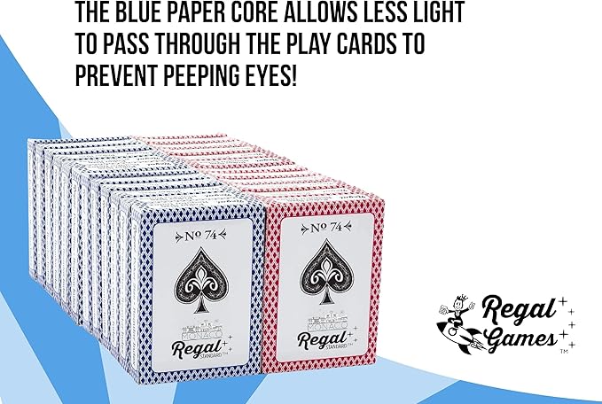 Regal Games - Bulk Playing Cards Set for Adults Professionals - 24 Standard Decks, Large Print Deck of Cards - Blackjack, Euchre, Canasta, Poker Cards - Fun Travel Playing Cards (24 Pack)