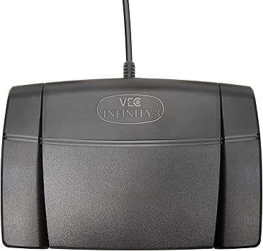 Executive Communication Systems Infinity 3 USB Foot Pedal Control with Computer Plug In, one unit