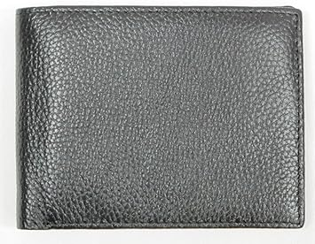RFID Blocking Genuine Top Grain Leather Men's Wallet Bifold ID Window 8 Credit Card Slot -BLACK