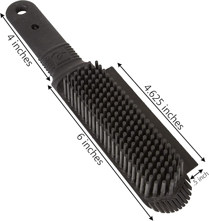 FURemover Plus Pet Hair Rubber Brush with Squeegee, Easily Remove Fur and Lint from Clothing, Carpets and Furniture, Gently Groom Dogs and Cats Wet or Dry, Black, 2 Pack