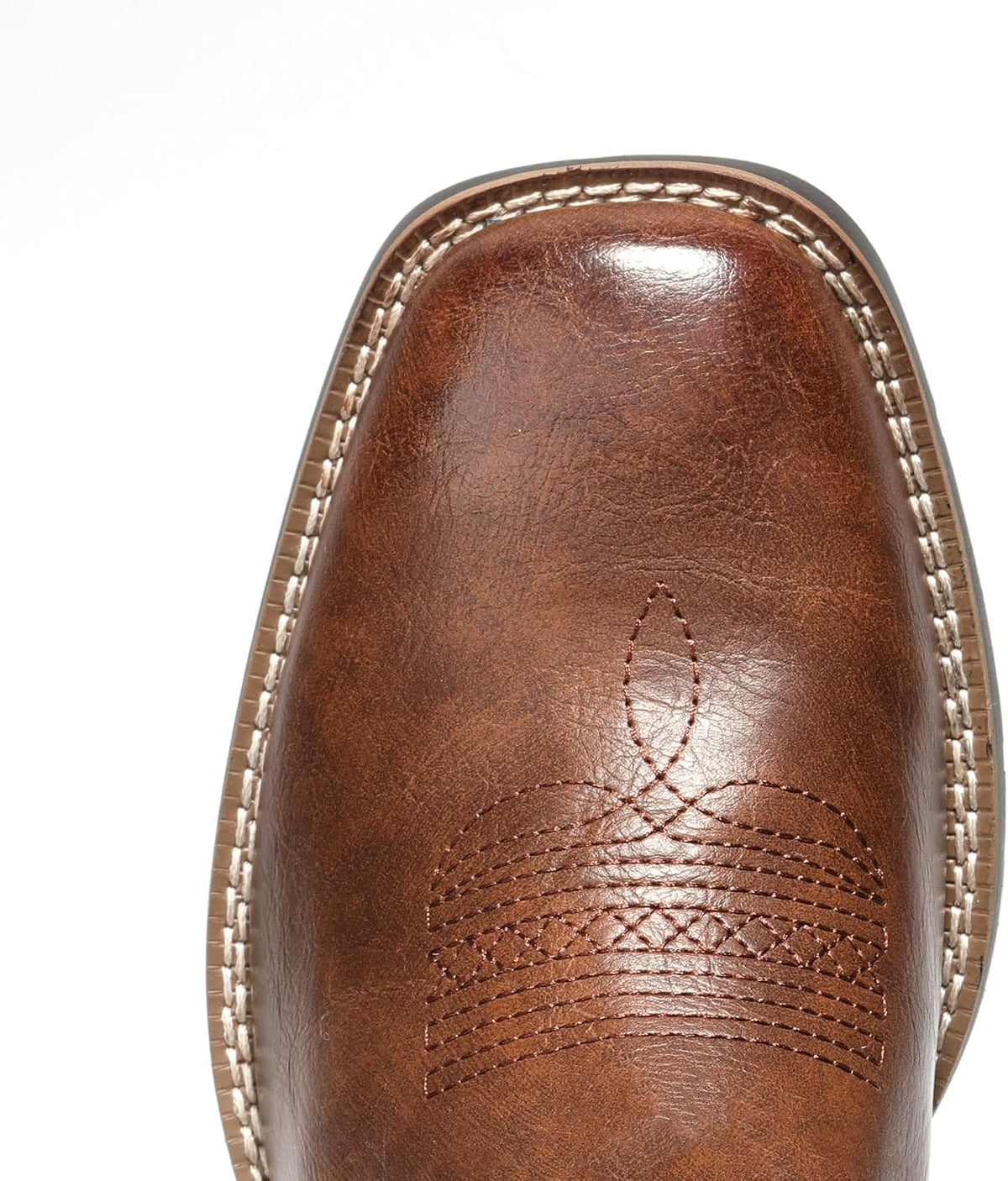These durable, slip-resistant cowboy boots feature a square toe, classic embroidered design, and breathable cushioning for all-day wear.