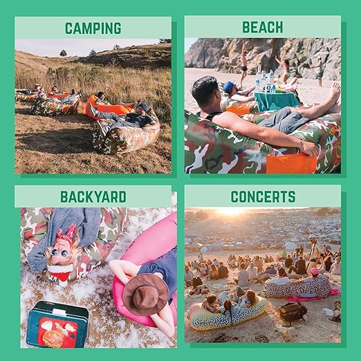Chillbo Inflatable Couch Cool Inflatable Chair. Upgrade Your Camping Accessories. Easy Setup is Perfect for Hiking Gear, Beach Chair and Music Festivals.