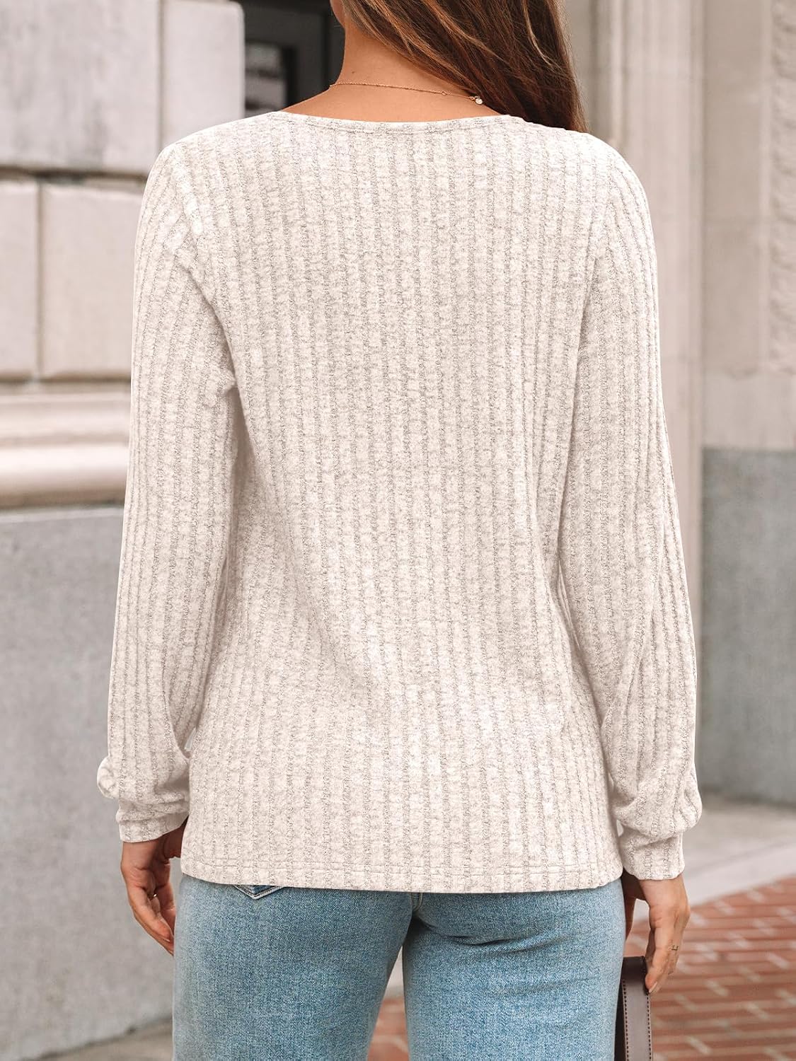 AUTOMET Long Sleeve Henley Shirts Women's Business Casual Lightweight Tunic Sweater Tops