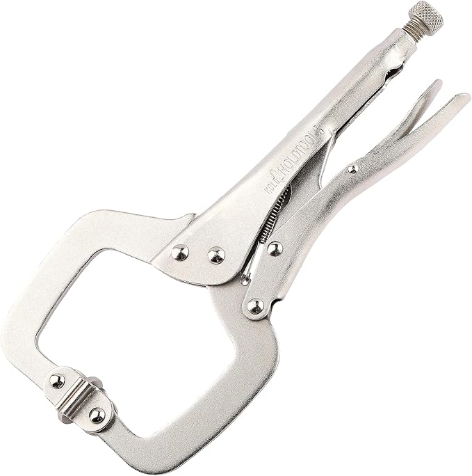 11-Inch C-Clamp Locking Pliers, Heavy Duty Welding C Clamp Pliers with Swivel Pads, Premium Alloy Steel Construction, Quick Release, Fit for Clamping Welding, Woodworking