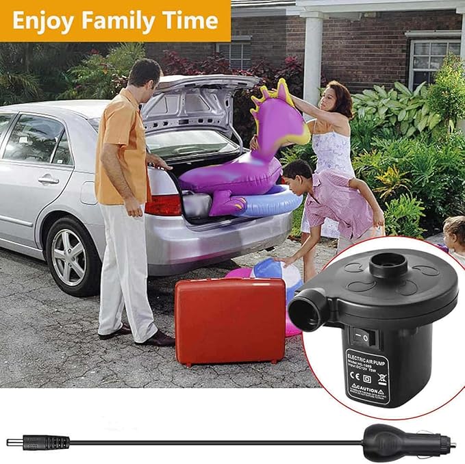 Air Pump GLD 198B Inflator Pump DC12V 75W Deflator Pumps with 3 Nozzles for Inflatable Devices and Water Bed