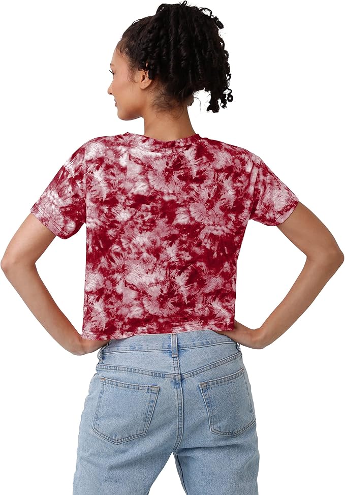 FOCO Women's Tie-dye Big Logo Crop Top Shirt